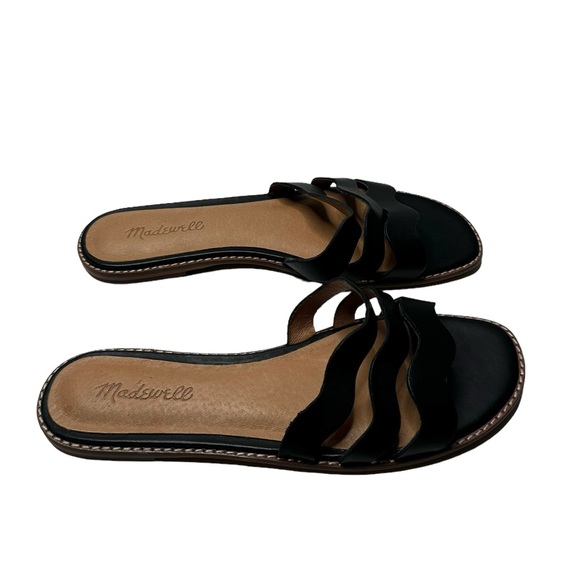 Madewell | The Wavy Slide Sandal in Black Leather 8.5 - Picture 7 of 7